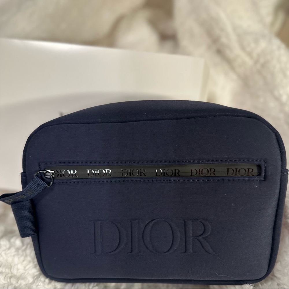 NIB Dior Men's Deep Blue Scuba Material Toiletry Dopp Kit - Picture 3 of 16